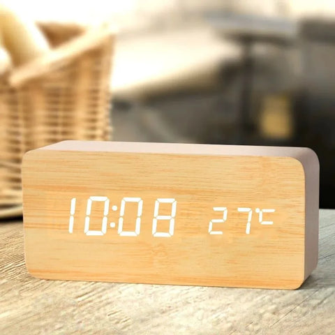 Modern Wooden Alarm Clock